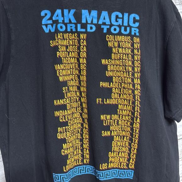 Bruno Mars 24K Magic Tour 2018 Graphic Black T-Shirt Large - Picture 3 of 12